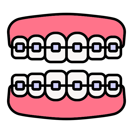 shows teeth with braces describing Orthodontics in pediatric dentistry