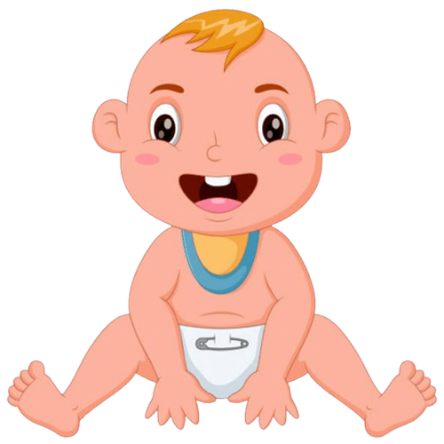 an infant smiling and showing milk teeth