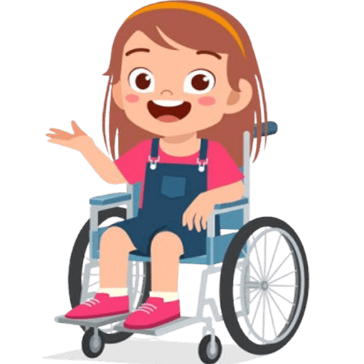 a girl on wheelchair,describing treatment for kids with developmental disabilities
