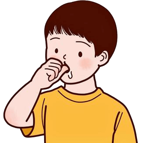 shows a teen age boy sucking thumb