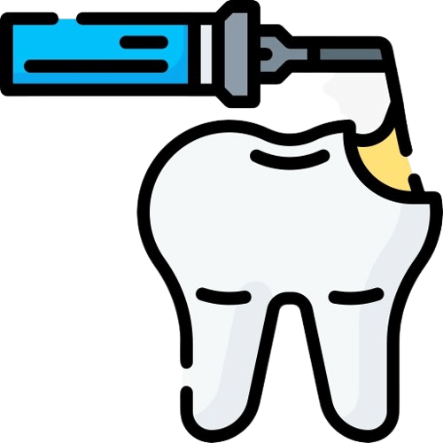 shows repairing of teeth in dentistry like teeth fillings,root canal